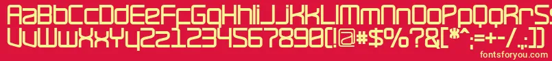 RavepartyBold-fontti – keltaiset fontit punaisella taustalla