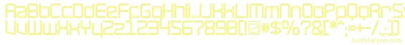 フォントRavepartyBold – 白い背景に黄色の文字