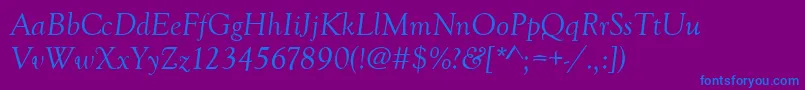 Police GoudyoldstytItalic – polices bleues sur fond violet