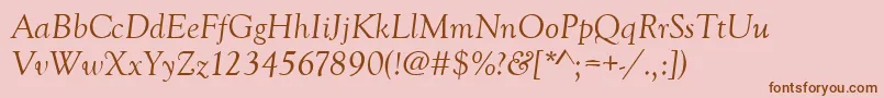 Police GoudyoldstytItalic – polices brunes sur fond rose