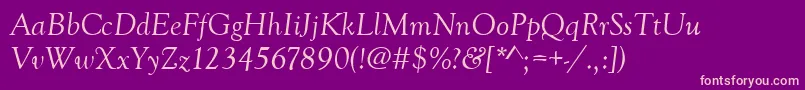 GoudyoldstytItalic Font – Pink Fonts on Purple Background