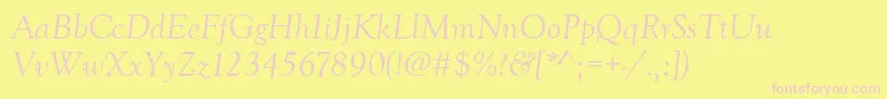 GoudyoldstytItalic Font – Pink Fonts on Yellow Background