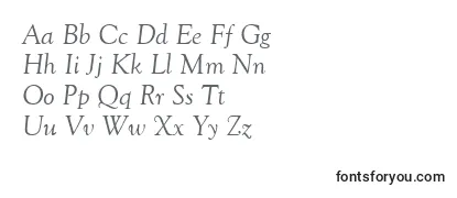 Überblick über die Schriftart GoudyoldstytItalic
