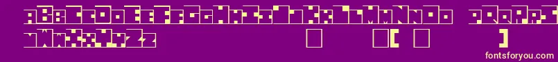 fuente Squaresville – Fuentes Amarillas Sobre Fondo Morado