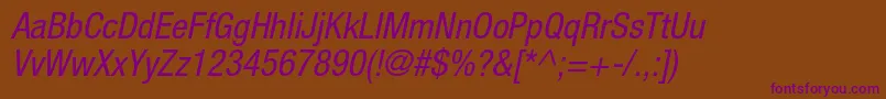 HelveticaneueltstdCno Font – Purple Fonts on Brown Background