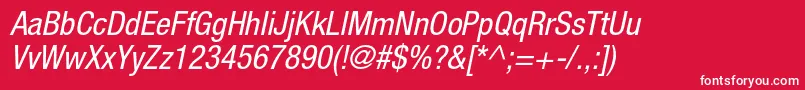 HelveticaneueltstdCno Font – White Fonts on Red Background