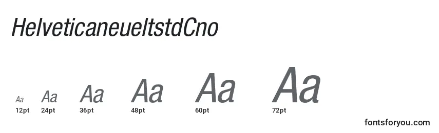 Размеры шрифта HelveticaneueltstdCno