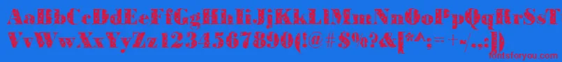 BodonistarsRegular Font – Red Fonts on Blue Background