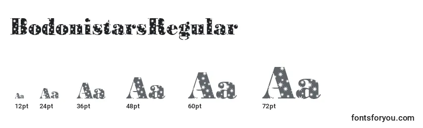 Размеры шрифта BodonistarsRegular