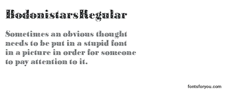 Review of the BodonistarsRegular Font