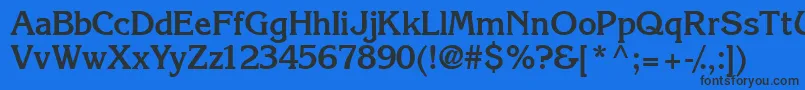 Czcionka IntuitionsskBold – czarne czcionki na niebieskim tle