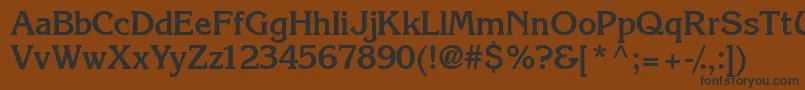 フォントIntuitionsskBold – 黒い文字が茶色の背景にあります