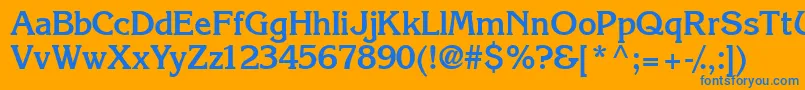 フォントIntuitionsskBold – オレンジの背景に青い文字