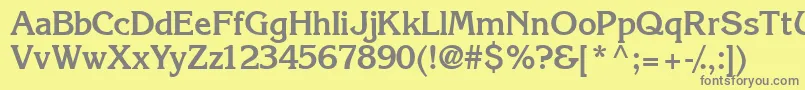 フォントIntuitionsskBold – 黄色の背景に灰色の文字