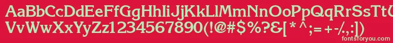 フォントIntuitionsskBold – 赤い背景に緑の文字