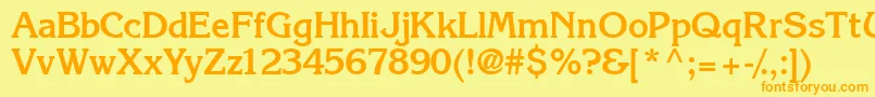 IntuitionsskBold Font – Orange Fonts on Yellow Background