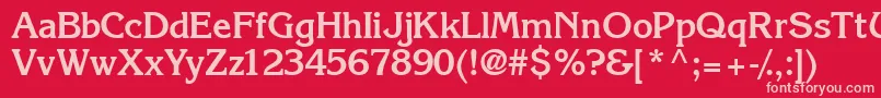 フォントIntuitionsskBold – 赤い背景にピンクのフォント