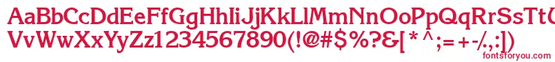 フォントIntuitionsskBold – 白い背景に赤い文字