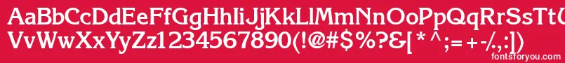 Czcionka IntuitionsskBold – białe czcionki na czerwonym tle