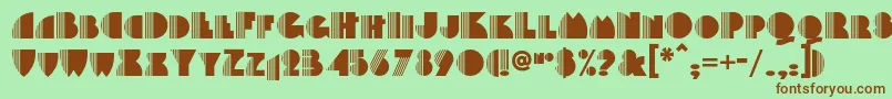 Backstagepassnf-fontti – ruskeat fontit vihreällä taustalla