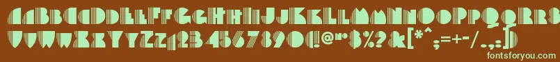 Backstagepassnf-fontti – vihreät fontit ruskealla taustalla