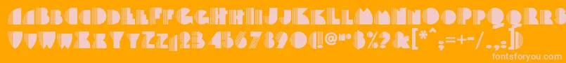 Backstagepassnf-fontti – vaaleanpunaiset fontit oranssilla taustalla