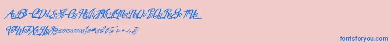 Police RealprizesVeryitalic – polices bleues sur fond rose