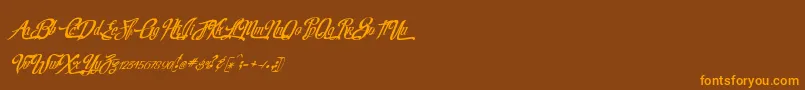 Шрифт RealprizesVeryitalic – оранжевые шрифты на коричневом фоне