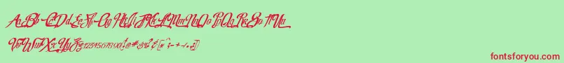 fuente RealprizesVeryitalic – Fuentes Rojas Sobre Fondo Verde
