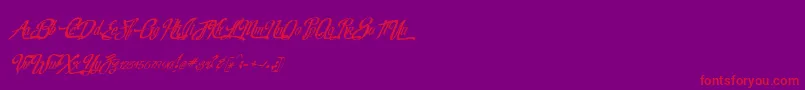 RealprizesVeryitalic-Schriftart – Rote Schriften auf violettem Hintergrund