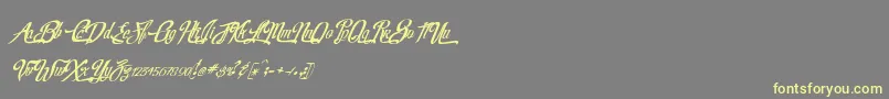 RealprizesVeryitalic Font – Yellow Fonts on Gray Background