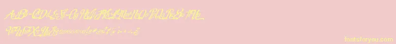 RealprizesVeryitalic Font – Yellow Fonts on Pink Background