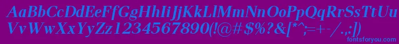 PaxBolditalic Font – Blue Fonts on Purple Background