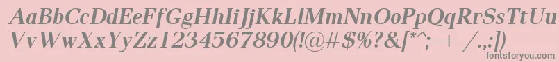 Fonte PaxBolditalic – fontes cinzas em um fundo rosa