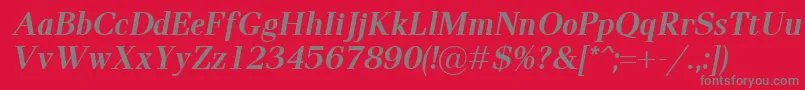 PaxBolditalic Font – Gray Fonts on Red Background