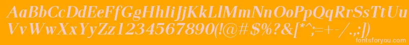 Weitere Informationen zur PaxBolditalic-Schriftart PaxBolditalic-Schriftart – Rosa Schriften auf orangefarbenem Hintergrund