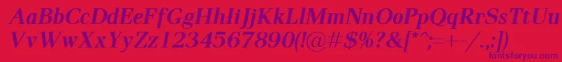 PaxBolditalic Font – Purple Fonts on Red Background