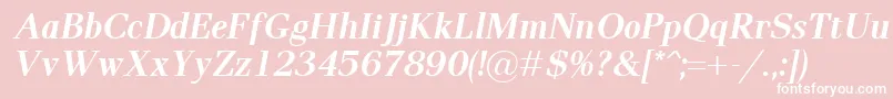 PaxBolditalic-Schriftart – Weiße Schriften auf rosa Hintergrund