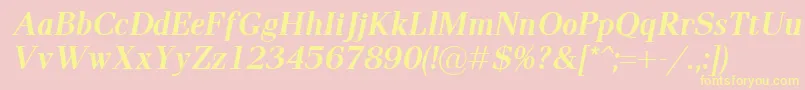 PaxBolditalic Font – Yellow Fonts on Pink Background