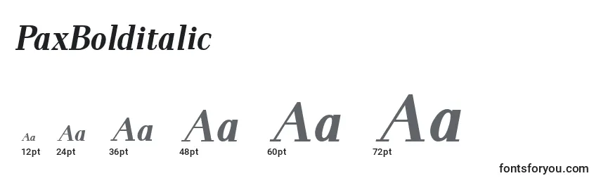 PaxBolditalic Font Sizes