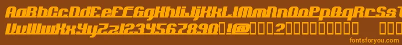 Weitere Informationen zur Addln-Schriftart Addln-Schriftart – Orangefarbene Schriften auf braunem Hintergrund