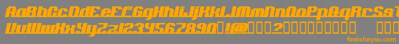 フォントAddln – オレンジの文字は灰色の背景にあります。