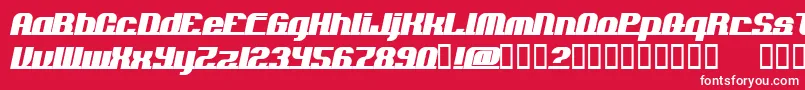 Czcionka Addln – białe czcionki na czerwonym tle