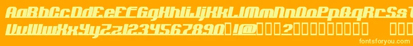 Addln-Schriftart – Gelbe Schriften auf orangefarbenem Hintergrund