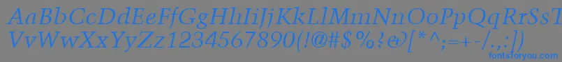 TrumpMediaevalLtItalic Font – Blue Fonts on Gray Background