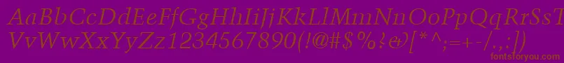 TrumpMediaevalLtItalic Font – Brown Fonts on Purple Background
