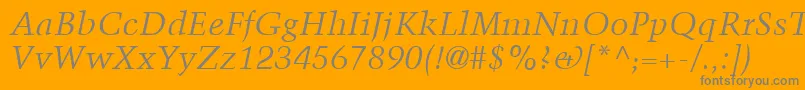 TrumpMediaevalLtItalic Font – Gray Fonts on Orange Background