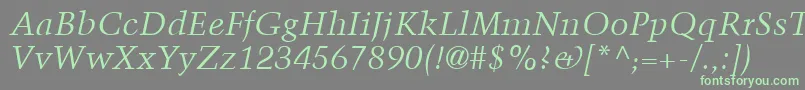 TrumpMediaevalLtItalic Font – Green Fonts on Gray Background