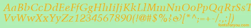 TrumpMediaevalLtItalic Font – Orange Fonts on Green Background