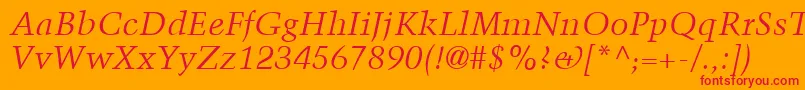 TrumpMediaevalLtItalic Font – Red Fonts on Orange Background